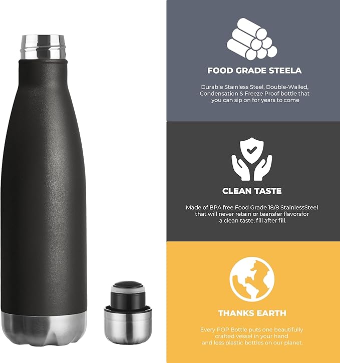 MEWAY 17oz Sport Water Bottle 8 Pack Vacuum Insulated Stainless Steel - Image 3