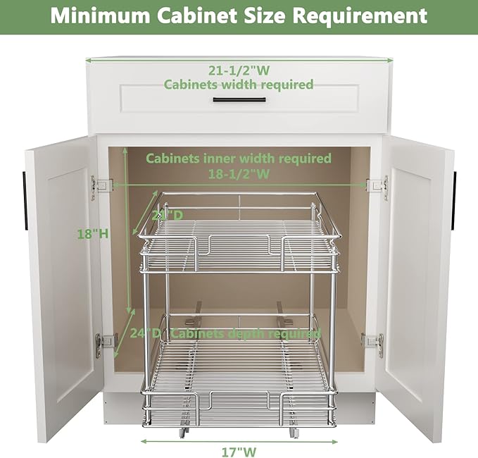ROOMTEC Pull Out Cabinet Organizer, Kitchen Cabinet Organizer and Storage - Image 3