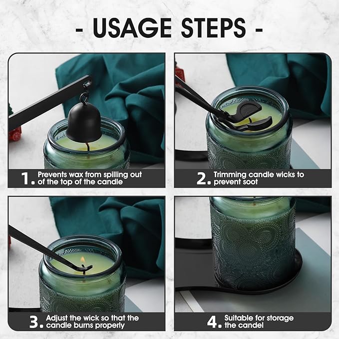 PATOISE 4 in 1 Candle Accessory Set Mini, Candle Wick Trimmer Cutter, Candle - Image 7