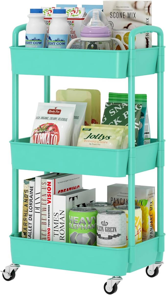 Sywhitta 3-Tier Plastic Rolling Utility Cart - Image 7