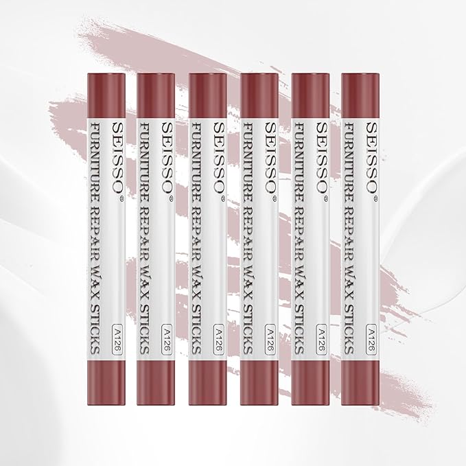 SEISSO Wood Filler Sticks- 6 Pcs, Furniture Repair Wax Crayons, Furniture by SEISSO