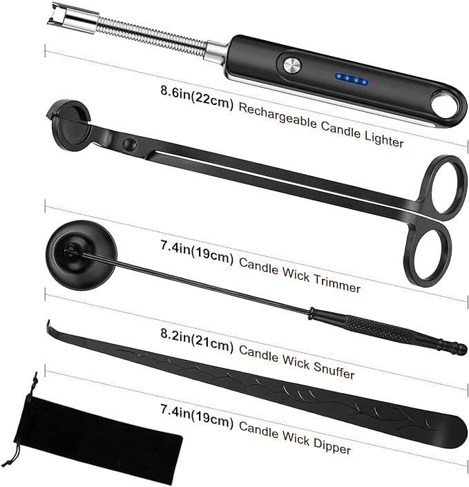 Lsnisni Candle Wick Cutter and Trimmer Set, Electric Lighter, Wick Dipper - Image 6