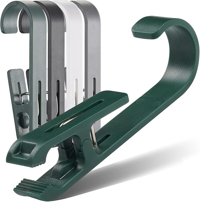 8 Pcs Large Clothes Pins Towel Clips, Strong Plastic Clothes Hanger. S Hook - Image 2