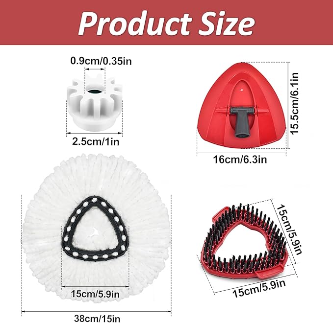 Mop Heads Replacements, Scrubber Head, Base and Pedal Bearing Replacement Combo - Image 9