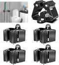 3-H Stainless Steel Broom Holder Wall Mount 4-Pack-Heavy Duty Mop Organizer by 3-H