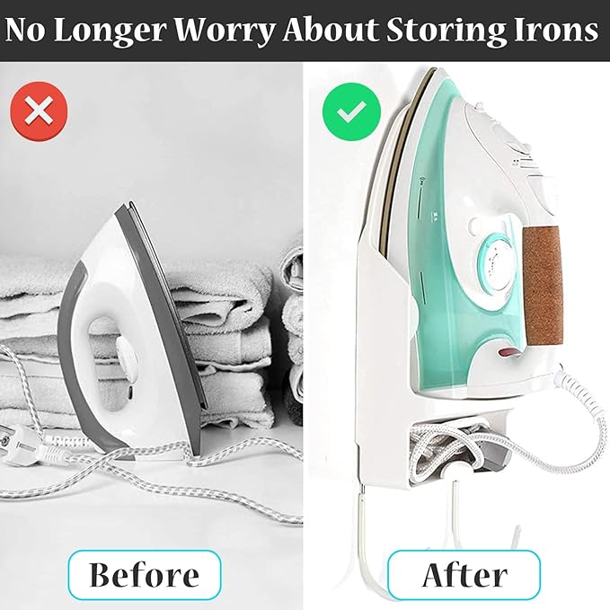 Wall Mounted Ironing Board Rack Electric Iron Holder Household Bathroom Shelf - Image 2