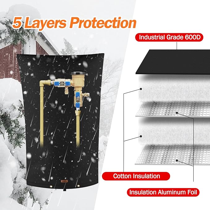 TOHONFOO Backflow Preventer Pipe Insulation Cover - Image 5