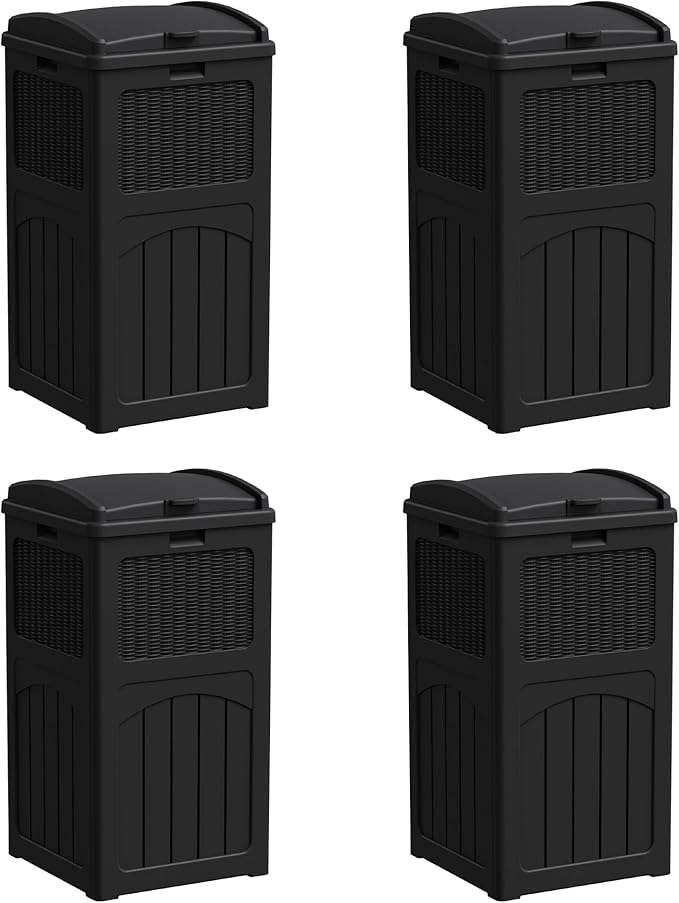 YESHOMY 4 Pack Outdoor Trash Can by SearchallYESHOMY
