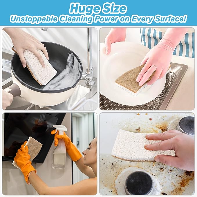 AIDEA XL Sponges Kitchen, Non-Scratch Scrub Sponge, Large Natural Sponge - Image 7