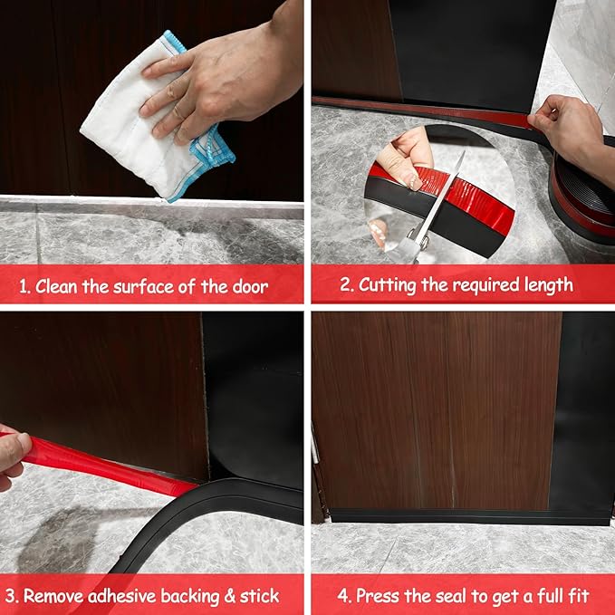 Silicone Weather Stripping, 2 inch x 20 Ft Door Draft Stopper Window Seal Strip - Image 6