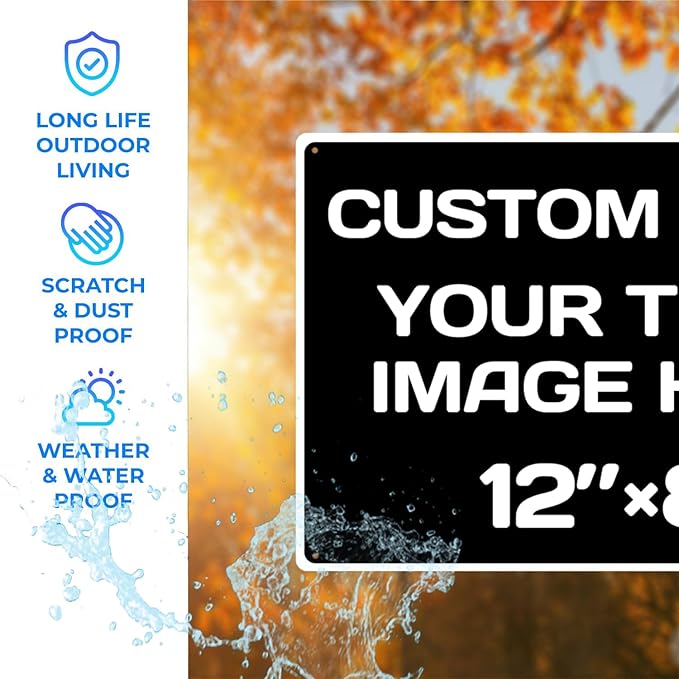 customizable sign, Aluminum Weatherproof Metal Sign Multiple Sizes Custom - Image 4