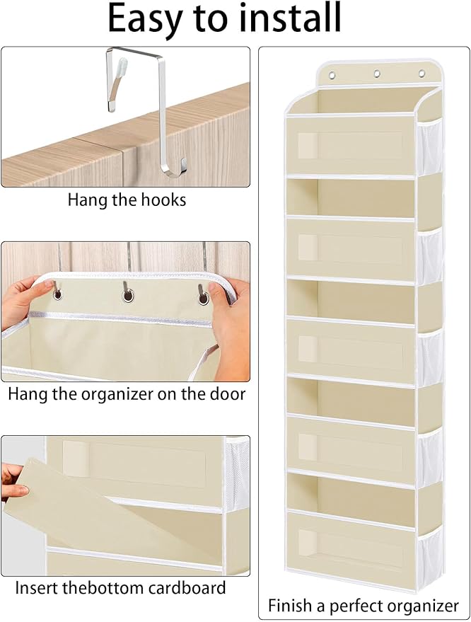 Over The Door Organizer, 5 Shelves Closet Door Hanging Organizer - Image 4