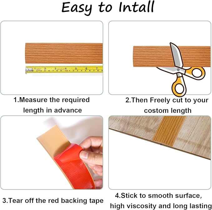 Floor Transition Strip & Self Adhesive Floor Vinyl Floor Edge Trim Laminate - Image 3