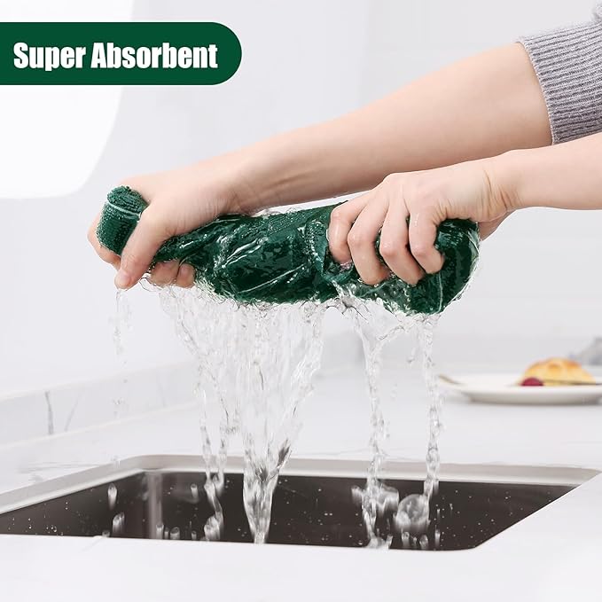 Homaxy Microfiber Kitchen Towels and Dishcloths Set, 12 Pack Soft and Absorbent - Image 3