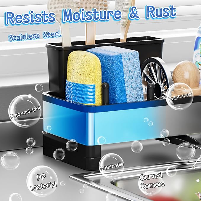 Sponge Holder for Kitchen Sink, Sink Caddy Organizer - Image 4