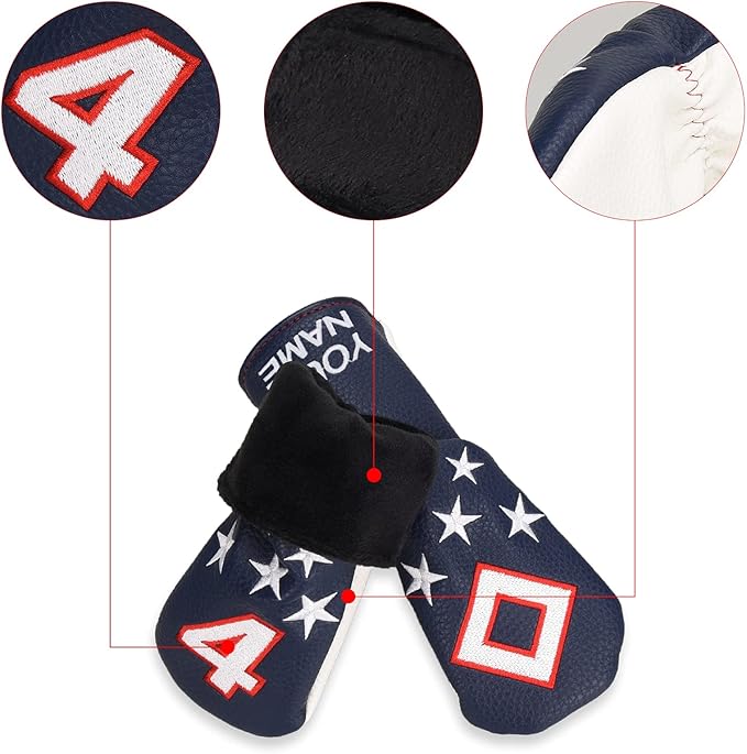 Blue and White Stars Hybrid Iron Head Covers - Image 3