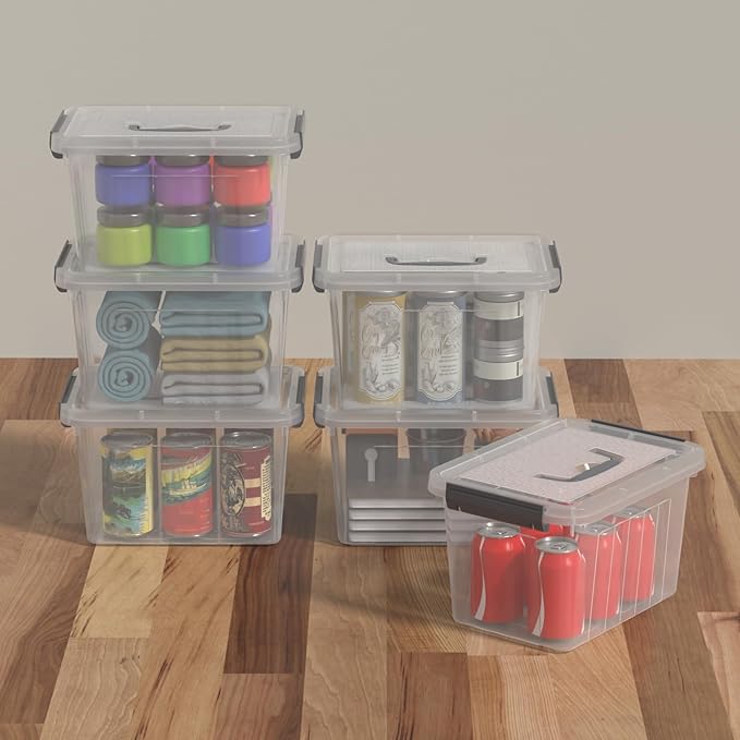 6 Quart Small Clear Plastic Storage Bins - Image 5