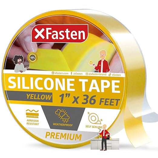 XFasten Self Fusing Silicone Tape Waterproof – 1" x 36 Feet Yellow, Self by XFasten