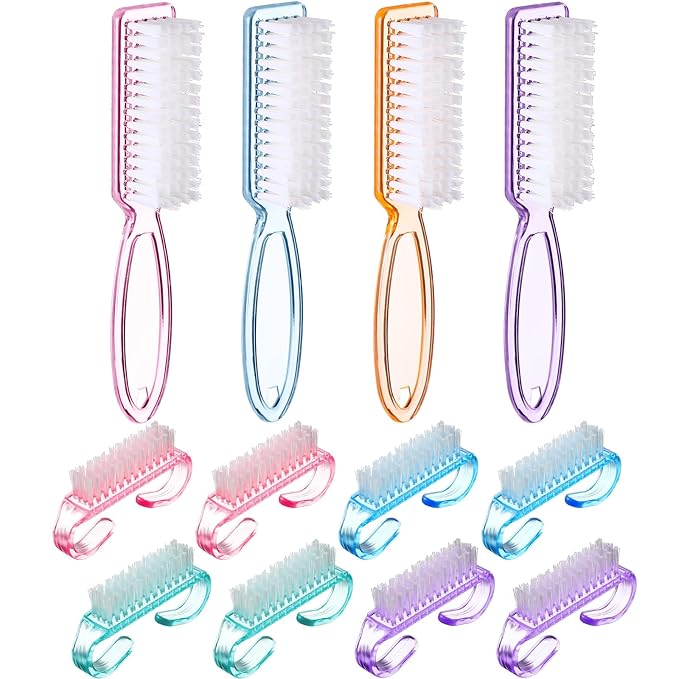 Patelai 12 Pcs Handle Grip Nail Brush Bulk Colorful Nail Scrubber Fingernail by Patelai
