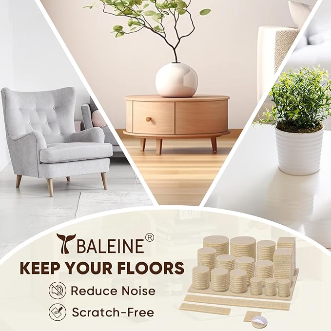 BALEINE 141PCS Felt Furniture Pads, Scratch-Reducing Floor Protectors - Image 6