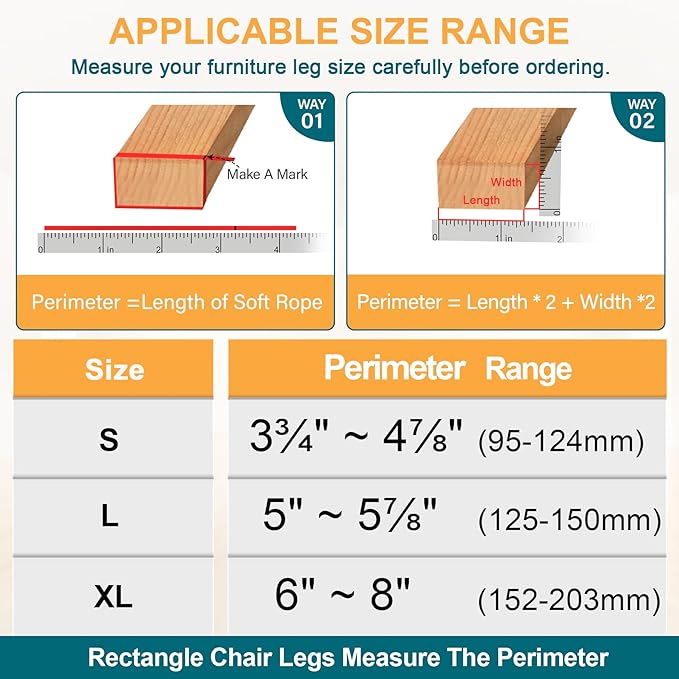 32 Pcs Rectangle Chair Leg Protectors - Image 2