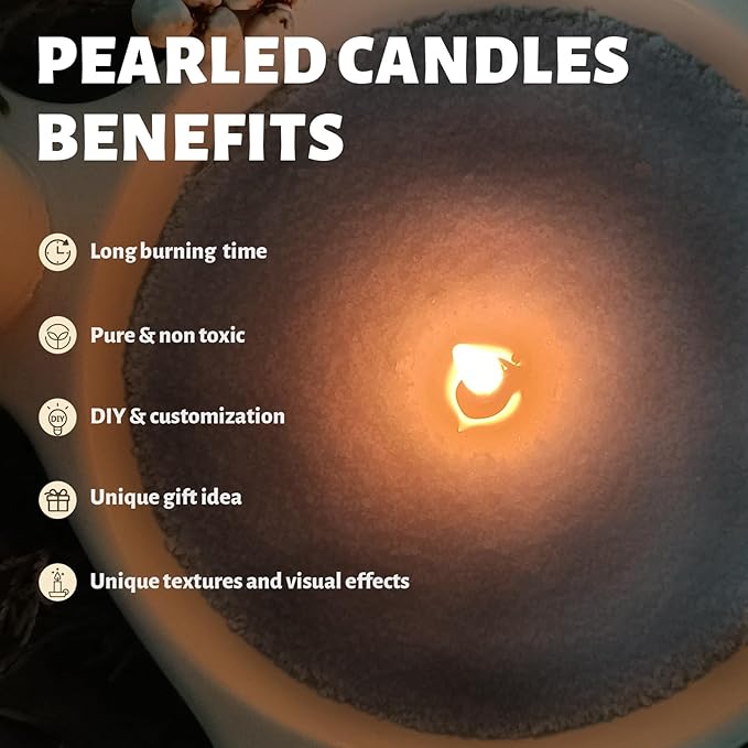 Unscented Black Pearled Candle 18oz Luxury Sand Candle Granulated Wax - Image 3