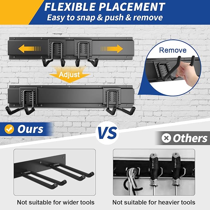 32 Inches Garage Storage, Garage Organization, Wall Mount Garden Tool Organizer - Image 3