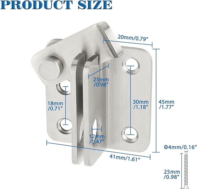 Alise Flip Latch, Gate Latches Slide Bolt Latch Safety Door Lock Catch - Image 2