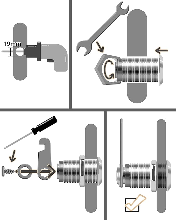MoHern Cabinet Locks, Zinc Alloy Cam Lock - Image 6