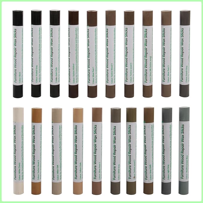 Furniture Markers Touch Up, 20 Colors Wood Filler Sticks, Wood Wax Crayons - Image 8