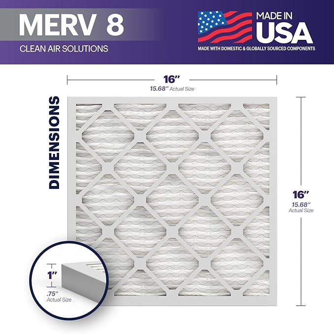 BNX TruFilter 16x16x1 Air Filter MERV 8 - Image 2