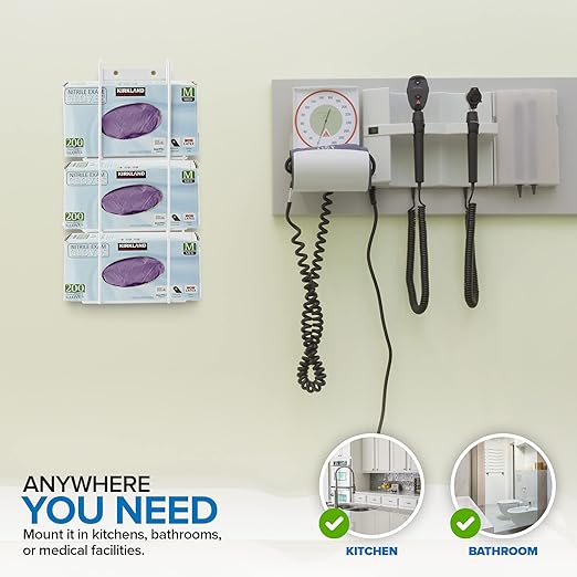 Stock Your Home (White Metal Triple Gloves Dispenser, Tissue Box Shelf - Image 7