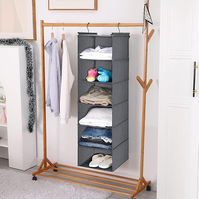 MAX Houser 6 Tier Shelf Hanging Closet Organizer, Closet Hanging Shelf - Image 4