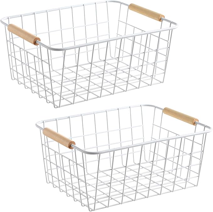 Kitchen Wire Baskets Farmhouse Decor Metal Food Storage Organizer, Household by Aeggplant