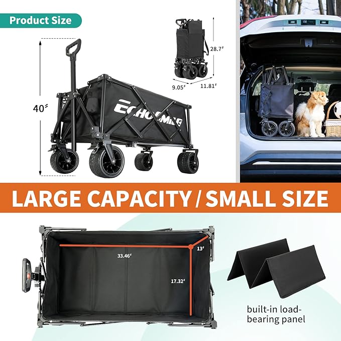 EchoSmile Collapsible Folding Wagon Cart - Image 2