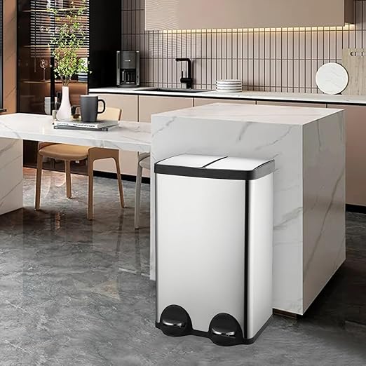 Dual Trash Can, 60 Liter/16 Gallon Dual Bin Trash Can - Image 7