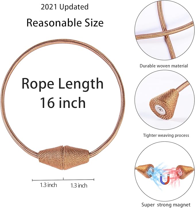 2 PCS Magnetic Curtain Tiebacks, European Style Convenient Drape Tie Backs - Image 2