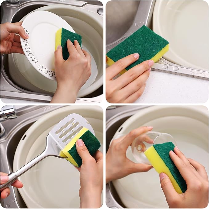 Tanlade 480 Pcs Bulk Kitchen Dishwashing Sponges Individually Wrapped Non - Image 7