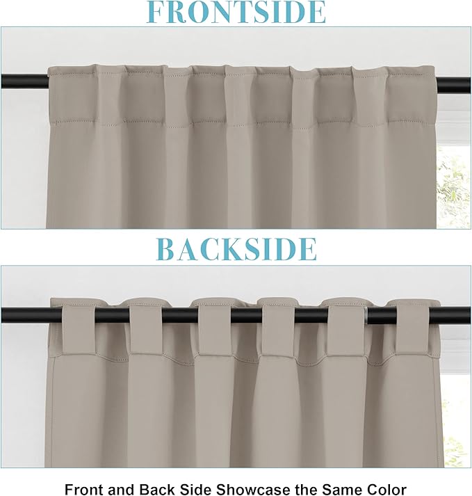 RYB HOME Blackout Curtains 80 inches Long Thermal Insulating Large Window - Image 3