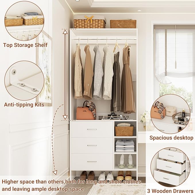 Aheaplus 2.5FT Closet System - Image 3