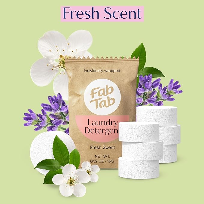 Fab Tab Laundry Detergent Tablets, Plant-Based Formula, Removes Tough Stains - Image 7