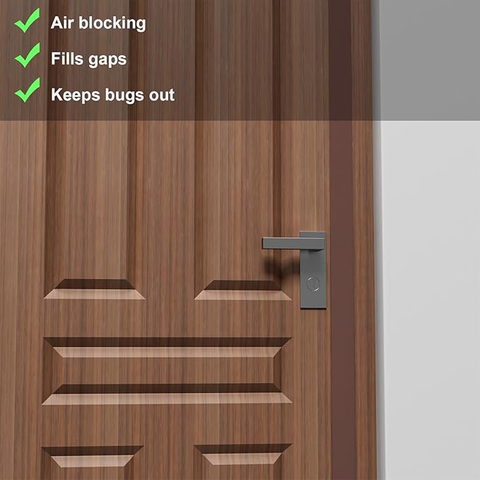 T-Shaped Door Draft Stopper, 1.97 in x 20 Ft Silicone Seal Strip - Image 3
