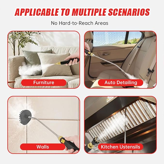 Handheld Steam Cleaner, 2500W Portable High Temp Bathroom Power Steamer - Image 8