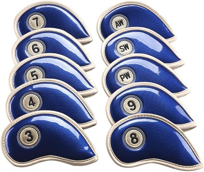 HISTAR 10pcs Crystal Pu Leather Golf Iron Head Covers Set Iron Club Headcover - Image 5