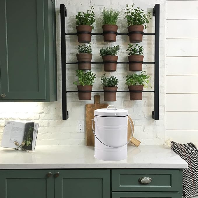 Compost Bin for Kitchen Counter, LALASTAR Small Metal Compost Bin Indoor - Image 7