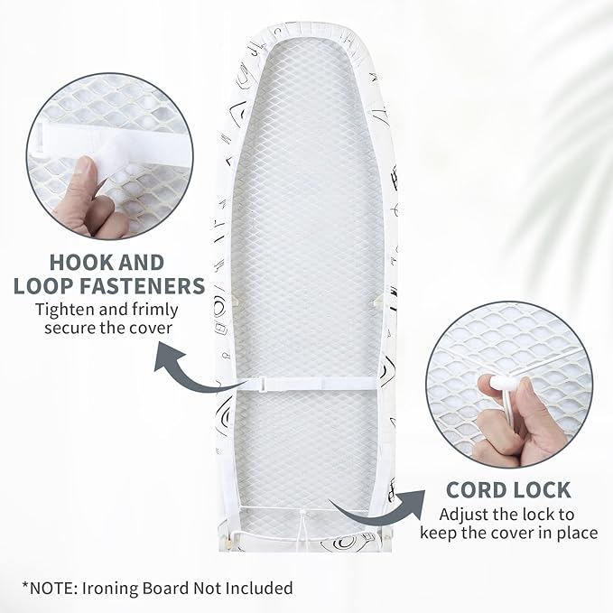 Seiritex Over The Door Ironing Board Cover 14 x 42 inch, Thick Padding and Heat - Image 2