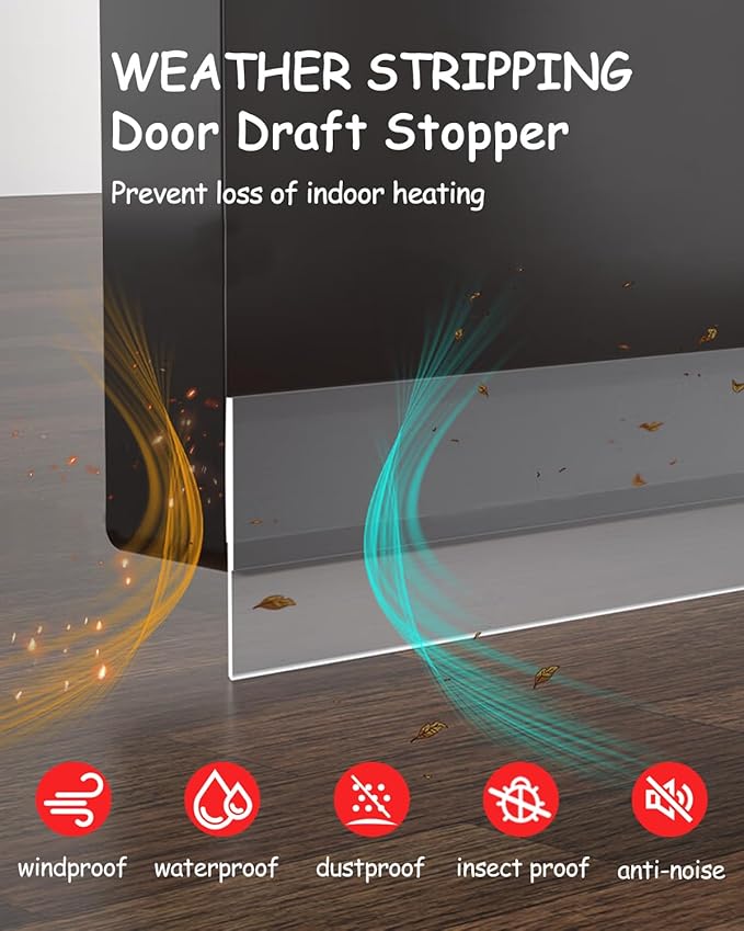 Silicone Weather Stripping, 2 inch x 20 Ft Door Draft Stopper Window Seal Strip - Image 4