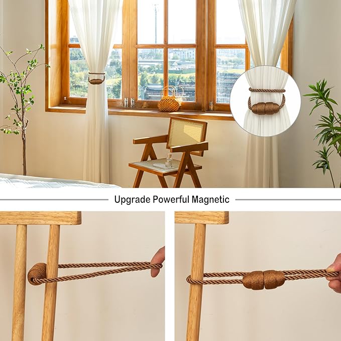 Magnetic Curtain Tiebacks Rope Curtain Tie Backs - Image 4