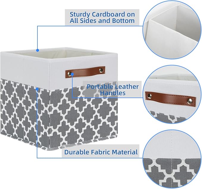 Temary 11x11x11 Cube Storage Bins Cube Organizer Bins 4 Pack Canvas Storage Bin - Image 3