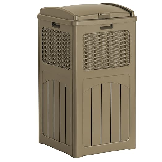 Flamaker 30 Gallon Trash Can, Resin Outdoor Garbage Can by Flamaker